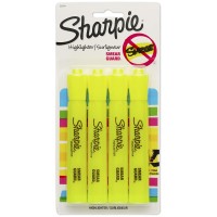 Sharpie Tank Style Highlighters Chisel Tip Fluorescent Yellow 4 Count