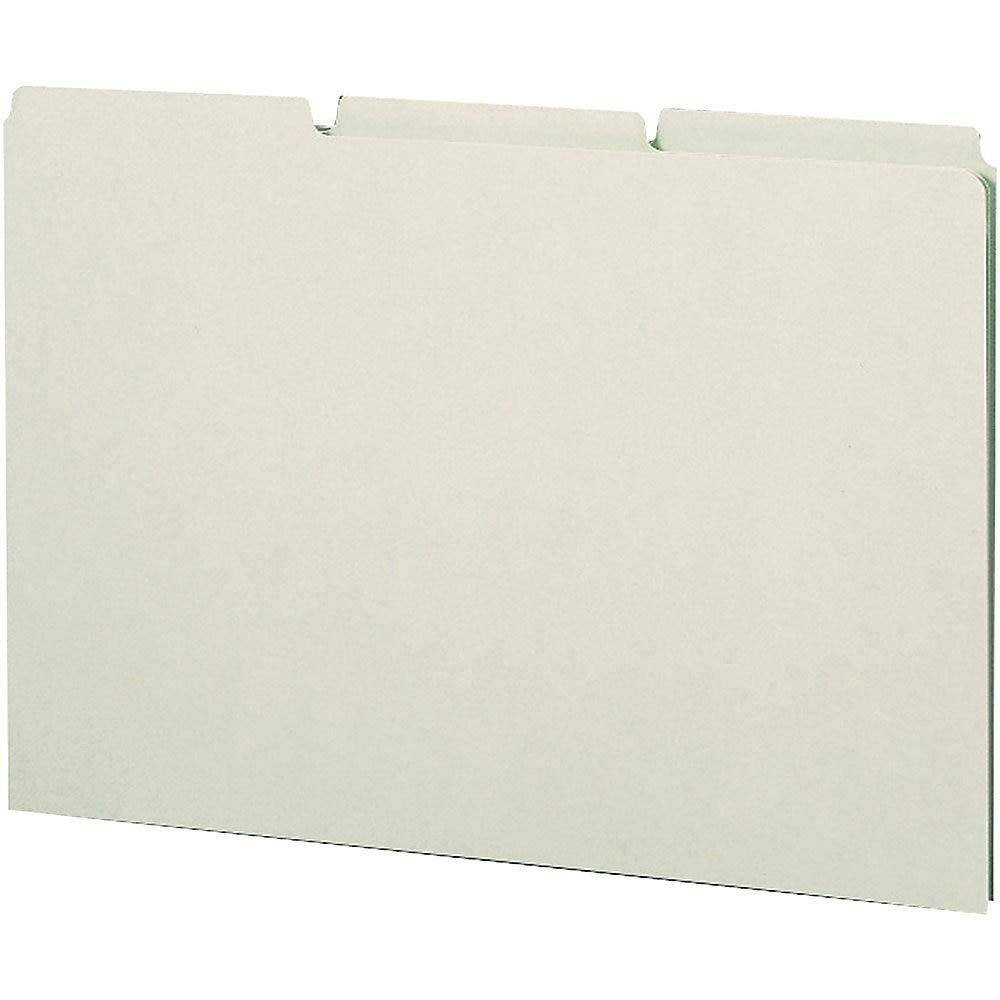 Smead Pressboard Guides 13Cut Tab Blank Legal Size Graygreen 50 Per Box 52334