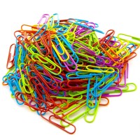 B Bazic Products No 1 Regular Paper Clips For Stationary And Office Supplies Assorted Colors 33 Mm 200 Per Pack