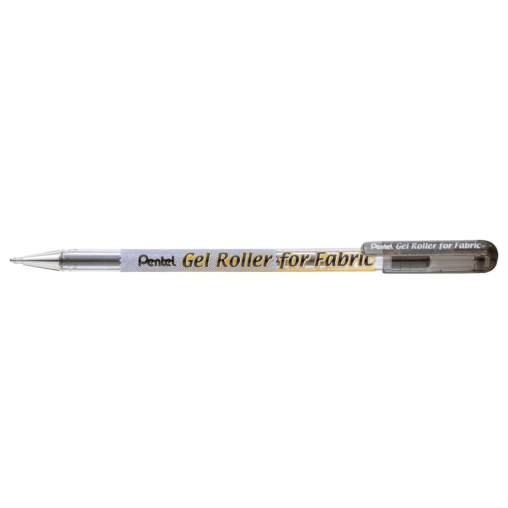 Pentel Gel Roller Penfabric Bold Point 10Mm Smudge Free Black Penbn15A