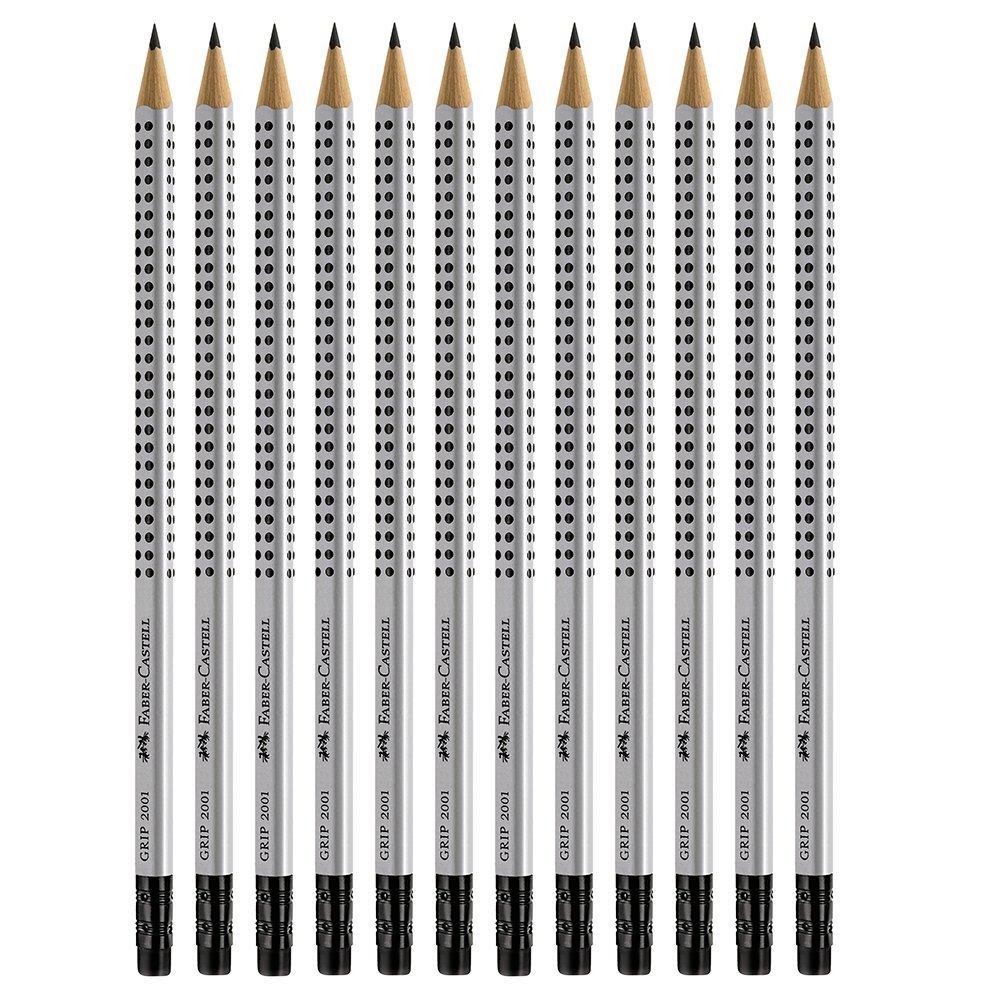 Fabercastell Grip Graphite Ecopencils With Eraser 12 Count No 25 Multi 8 Mm