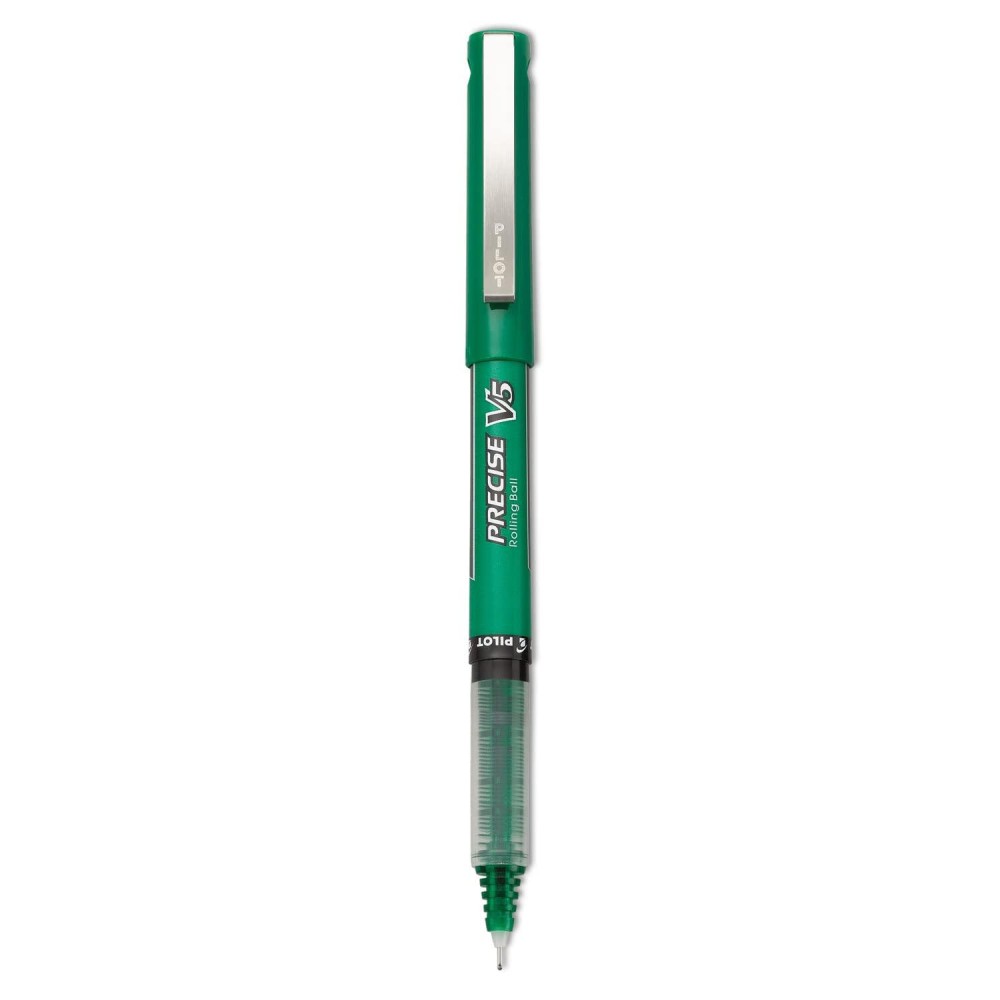 Pilot Precise V5 Stick Rolling Ball Pens Extra Fine Point Green Ink Dozen Box 25104