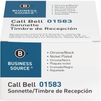 Business Source 01583 Call Bell 234Inch High 338Inch Base Chromeblack