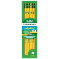 Ticonderoga Laddie Woodcased Pencils 2 Hb Soft With Erasers Yellow 12 Count