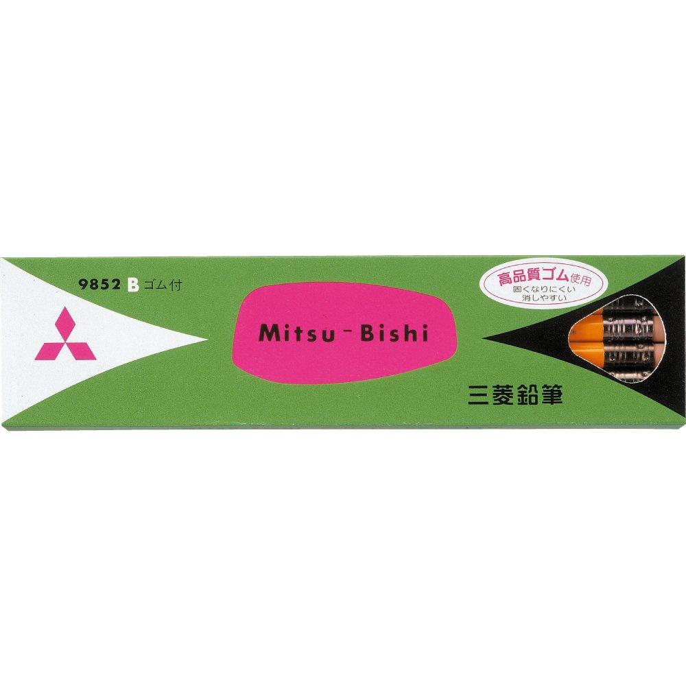 Mitsubishi Pencil 9852 B Pencil With Eraser 1 Dozen K9852B