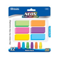 Bazic Erasers Pencil Top Erasers Set 12Pack Block Bevel Erasers Neon Color Arrowhead Caps Tops Latex Free For Art Drawi