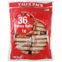 Bazic Penny Coin Wrappers Rolls Made In Usa Durable Preformed Paper Coins Tubes 36Pack 1Pack