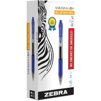 Zebra Pen Sarasa Dry X20 Retractable Gel Pen Medium Point 07Mm Blue Ink 12Pack