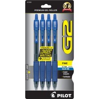 Pilot G2 Premium Gel Roller Pens Fine Point 07 Mm Blue Pack Of 4