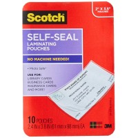 Scotch Selfsealing Laminating Pouches Business Card Size Ls85110G