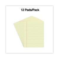 Universal Unv22000 50Sheets 85 In X 11 In Widelegal Rule Glue Top Pads Canaryyellow 1 Dozen