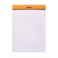 Rhodia Classic French Paper Pads Ruled With Margin 6 In X 8 14 In Orange 16600C