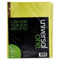 Universal Deluxe Preprinted Plastic Coated Tab Dividers With Black Printing 25Tab A To Z 11 X 85 Buff 1 Set