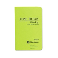 Wilson Jones Foremans Pocket Size Employee Time Book 413 X 675 Inches 36 Pages Green Ws802