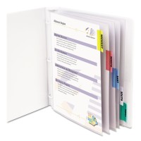 Cline Polypropylene Sheet Protector With Index Tabs Assorted Color Tabs 11 X 85 Inches One 5Tab Set 05550