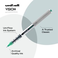 Uniball Vision Rollerball Pens Green Pens Pack Of 12 07Mm Fine Point Medium Ink Japanese Pens Smooth Writing Pens School