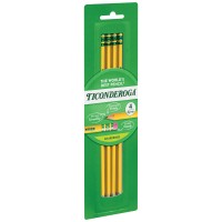 Ticonderoga Woodcased Pencils Presharpened 2 Hb Soft Yellow 4 Count