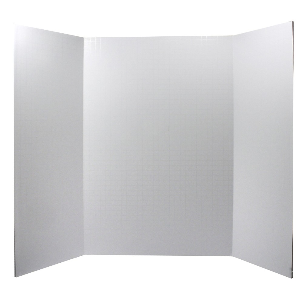 Carolina Pad Ghostline Trifold Foam Display Board 22 X 28 Inches 22 X 14 Inches Folded White 12080