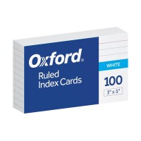 Oxford Ruled Index Cards 3 X 5 White 100 Per Pack 40153Sp