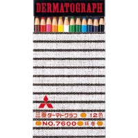 Mitsubishi Pencil K760012C Oilbased Dermatograph Colored Pencils No 7600 12 Colors