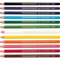 Mitsubishi Pencil K760012C Oilbased Dermatograph Colored Pencils No 7600 12 Colors