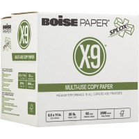 Boise X9 Multiuse Copy Paper 85 X 11 Letter Splox Easy Carry Box 92 Brightness 20 Lb Reamless 2500 Sheets