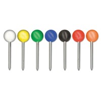 Advantus Medium Head Map Tacks 38Inch Shank 316Inch Head Box Of 100 Assorted Colors Mta