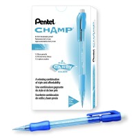 Pentel Champ Pencil Automatic Pencil 05Mm Lead Size Blue Barrel Box Of 12 Al15C