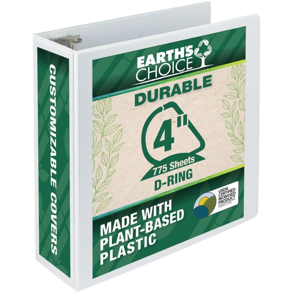 Samsill Earths Choice Plantbased Durable View Binder 4 Binder Capacity Letter 8 12 X 11 Sheet Size 775 Sheet Capacity