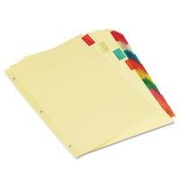 Universal 21872 Economical Insertable Index Multicolor Tabs 8Tab Letter Buff 6 Setspack