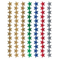 Teacher Created Resources Assorted Foil Stars Stickers Valupak 6644 Red Blue Gold Green Silver