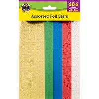 Teacher Created Resources Assorted Foil Stars Stickers Valupak 6644 Red Blue Gold Green Silver