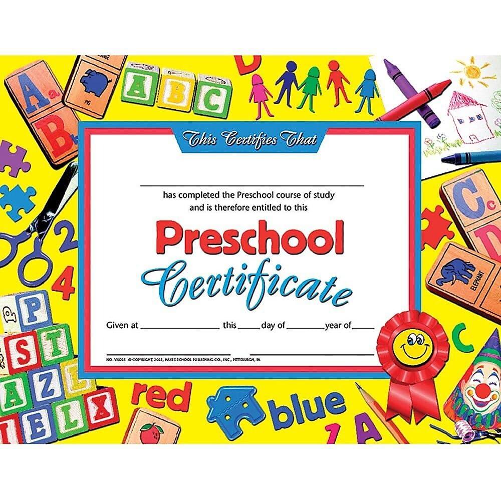 Hayes Preschool Certificate 85 X 11 Pack Of 30