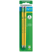 Ticonderoga My First Woodcased Pencils 2 Hb Soft Presharpened Yellow 2 Count