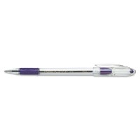 Pentel Rsvp Ballpoint Stick Pen Violet Ink Medium Point Dozen Dz Penbk91V