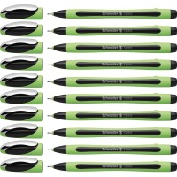 Schneider Xpress Premium Fineliner 08 Mm Porous Point Light Green Barrel Black Ink Box Of 10 Pens 190001