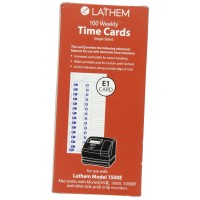 Lathem Time Universal Time Card White 100 Per Pack E100 4 X 9