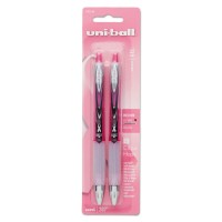 Pink Ribbon 207 Retractable Gel Pens Medium Point Black Ink Pack Of 2