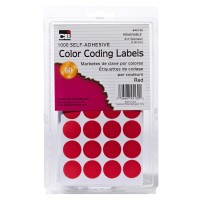 Charles Leonard Color Coding Dots Selfadhesive Labels 075 Inch Diameter Red 1000Count Box 45130