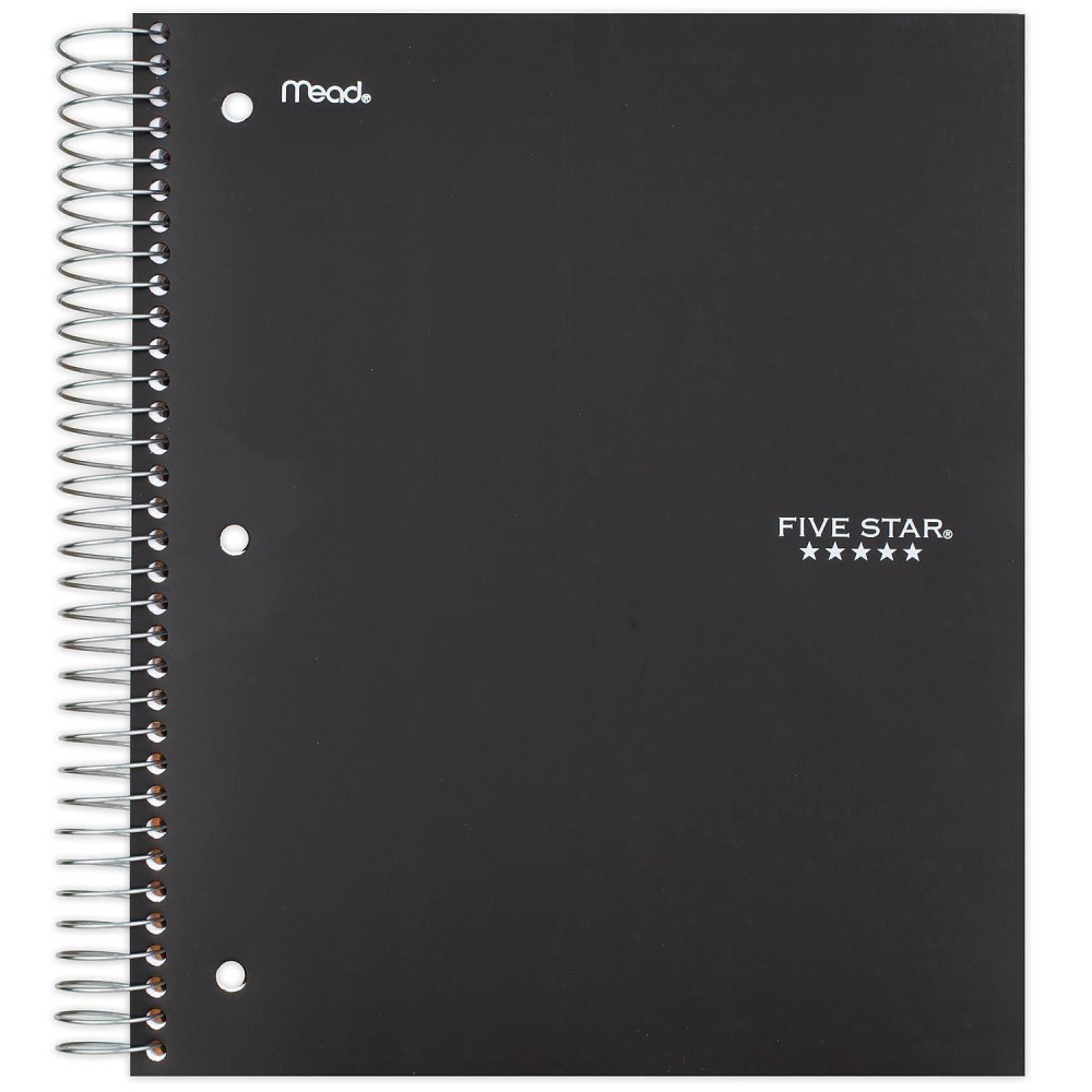 Five Star Spiral Notebook 3Subject Wide Ruled Paper 1012 X 8 150 Sheets Color Will Vary 05204