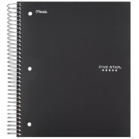 Five Star Spiral Notebook 3Subject Wide Ruled Paper 1012 X 8 150 Sheets Color Will Vary 05204