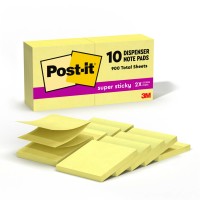 Postit Super Sticky Popup Notes 3X3 In 10 Pads 2X The Sticking Power Canary Yellow Recyclable R33010Sscy