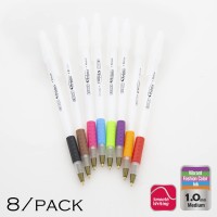 Bazic Ballpoint Pen Prima 8 Color Stick Pens Soft Grip 10 Mm Bold Point Smooth Writing For Office School Teacher 8Pack 1