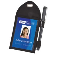 Sicurix Vertical Badge Holder With Pen Loop Black 55710