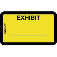 Tabbies Legal Exhibit Labels Label 158W X 1 H Sheet 514W X 314H Yellow Exhibit 252 Labelspack 58090