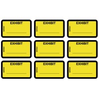 Tabbies Legal Exhibit Labels Label 158W X 1 H Sheet 514W X 314H Yellow Exhibit 252 Labelspack 58090