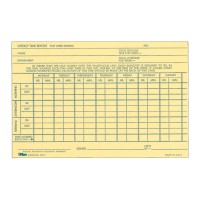 Tops Weekly Time Report Card 6 X 4 Inch Index Bristol Stock 100Count Buff 3017