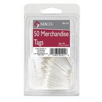 Maco White Strung Merchandise Tags 8 11116 X 234 Inches 50 Per Pack Bb201