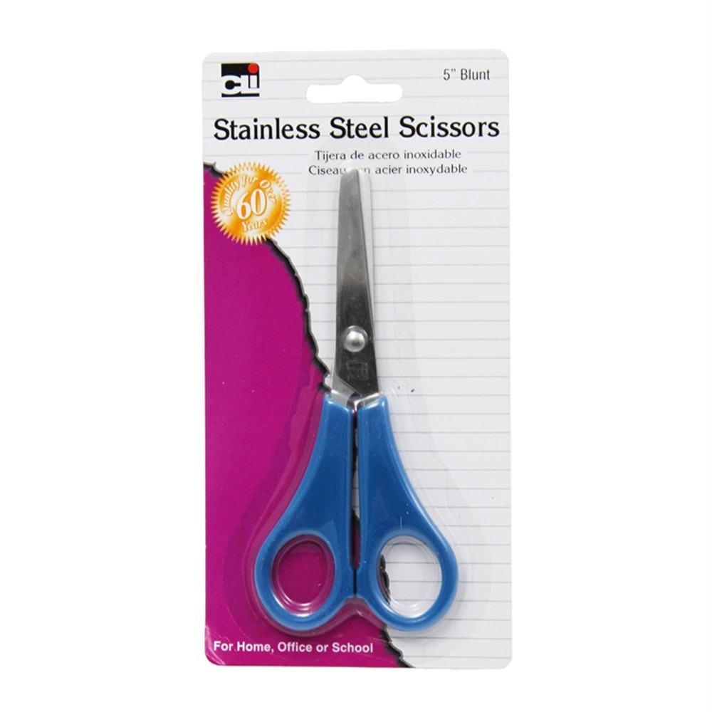 Charles Leonard Student Scissors Blunt Tip 5 Inches Assorted Colors 80530