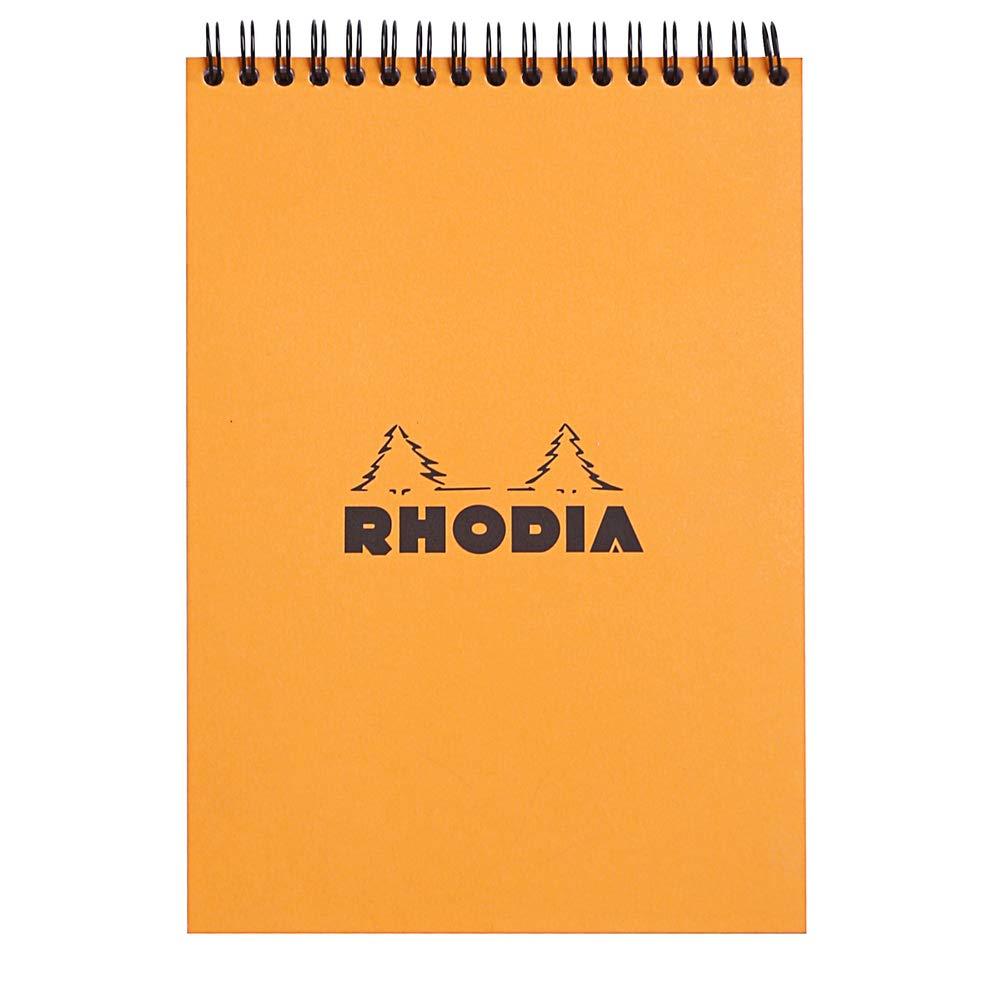 Rhodia Wirebound Notepad A5 Lined Orange